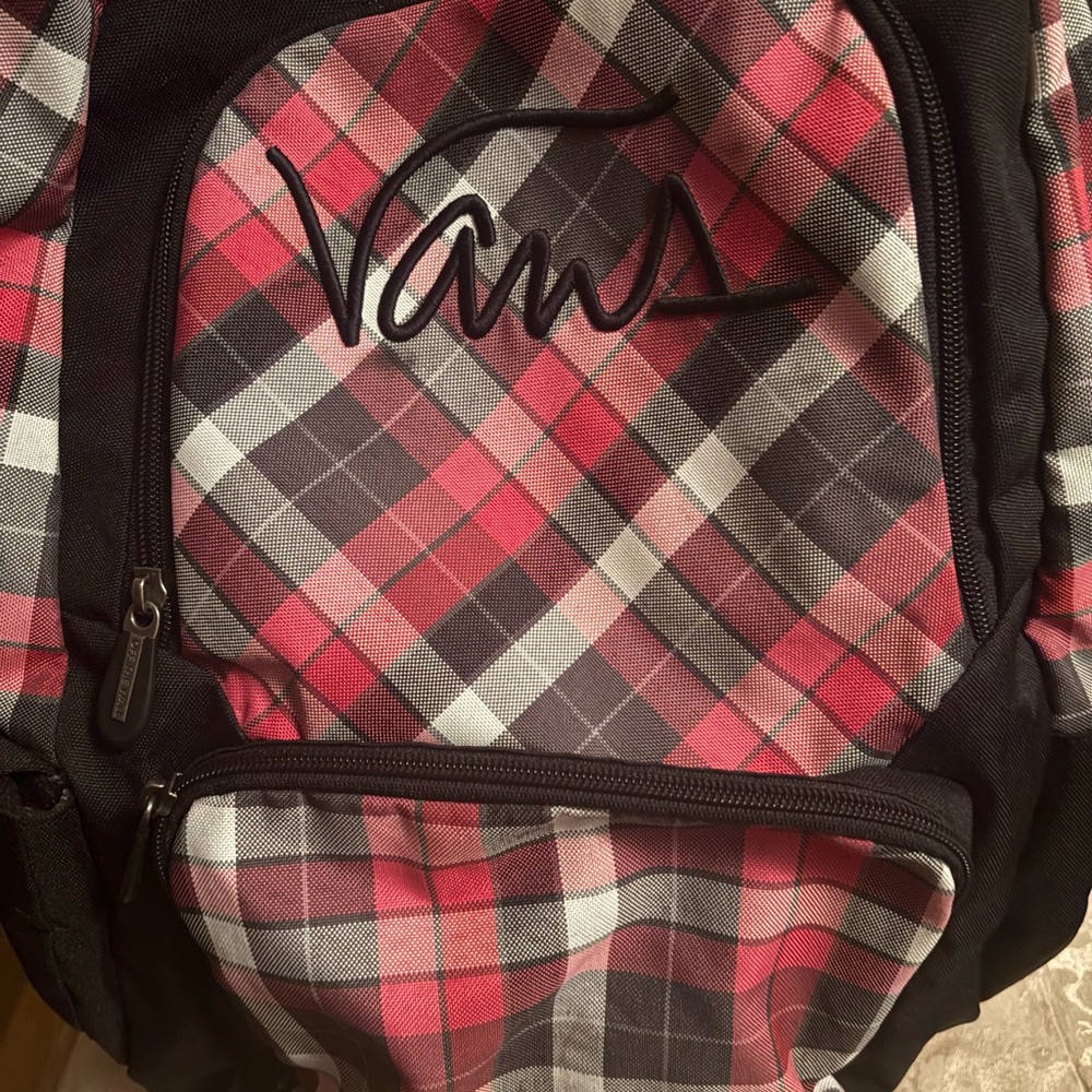 Vans Checkered Red and Black Backpack